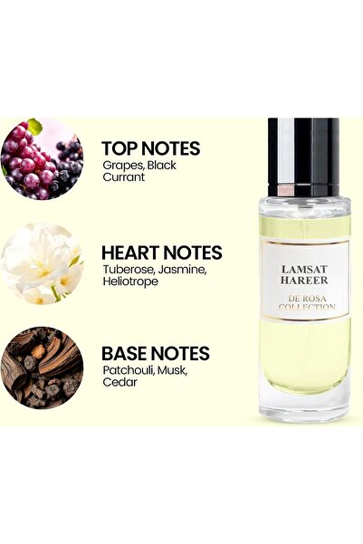 B BRAG Lamsat Hareer 30ml De Rosa Collection | Long Lasting Arabic Perfume for Women | Eau de Parfum | Timeless Women’s Fragrance