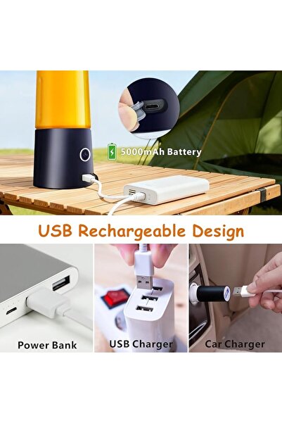 SF Portable Electric Blender Cup, Rechargeable Juicer, 6 Stainless Steel Blad...