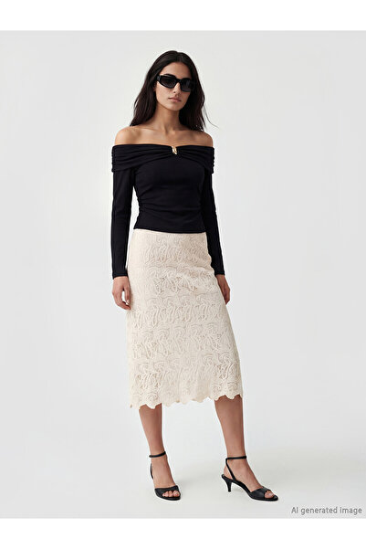 LC Waikiki Original Elastic Waist Ruched A-Line Skirt