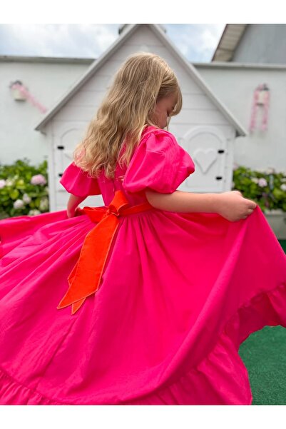 Pinkitokids فستان طويل للفتيات من لييا - وردي