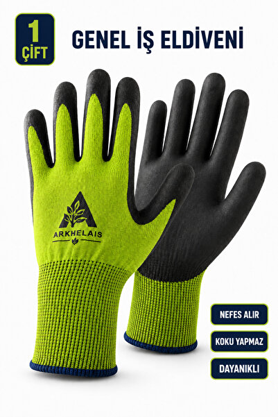 Arkhelais Work Gloves – Latex Coated Non-Slip General Use Gloves Breathable N...