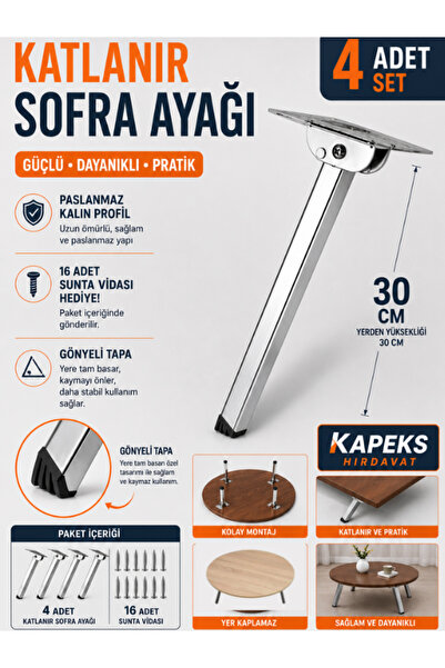 kapeks hırdavat-çelik kapı Yer Sofra Ayağı Metal Katlanır Yer Sofrası Sini Al...