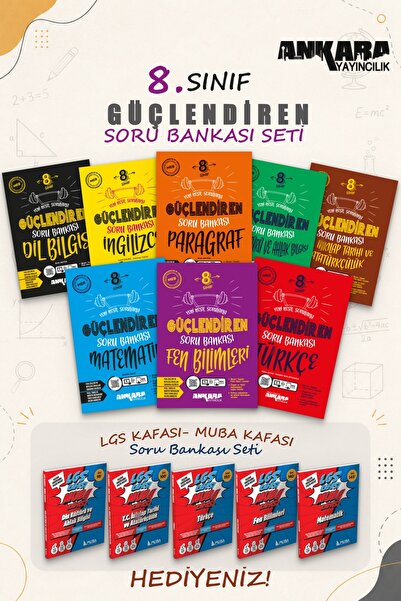 Ankara Yayıncılık 8.Sınıf Güçlendiren Türkçe Matematik Fen Paragraf İnkılap D...