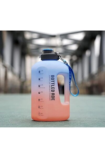 Alcoach 2.2L Half Gallon Water Bottle With Time Marker Reminder - 84oz Water ...