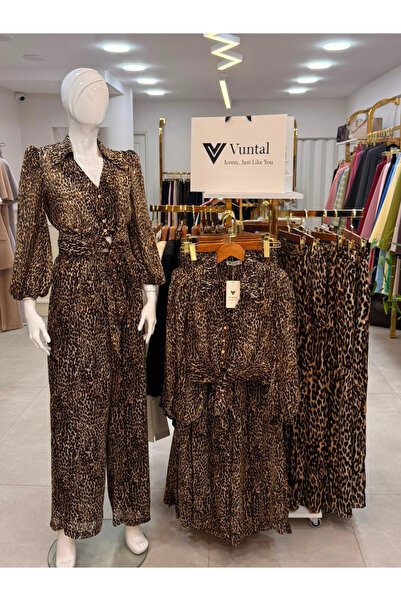 VUNTAL Σετ δύο τεμαχίων από σιφόν Luna Leopard