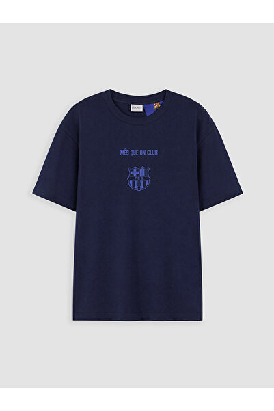 LC Waikiki Crew Neck FC Barcelona Printed Boys' T-Shirt