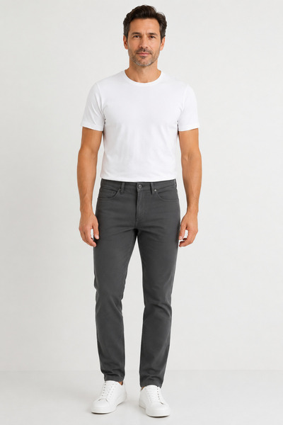 bihan store Sabri Special Sevilya Pattern Men's Five-Pocket Stretch Linen Tex...