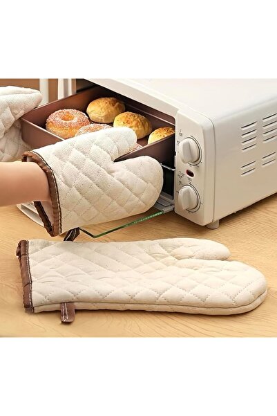 Yelajoy Oven Mitts, Heat Resistant Kitchen Gloves with Thick Cotton & Soft Qu...