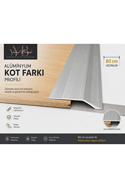 YB YAPI ALÜMİNYUM KOT FARKI PROFİLİ 80\CM UZUNLUK PARKE PROFİLİ