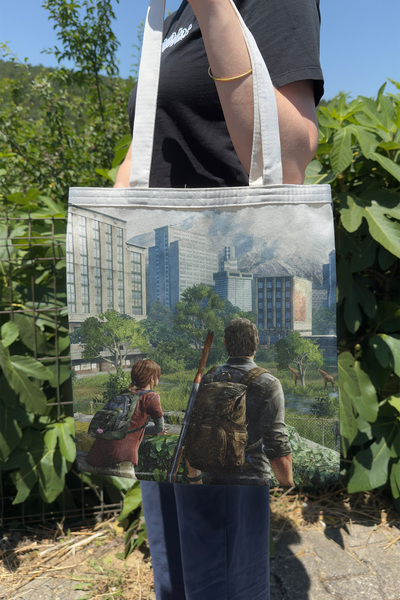 ZipZap حقيبة قماشية مطبوعة على الوجهين من The Last of US V5، حقيبة كمبيوتر لل...