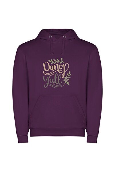 iLovePrints Dance'n'Letter Clean Style Φούτερ με κουκούλα σε χρώμα Μωβ