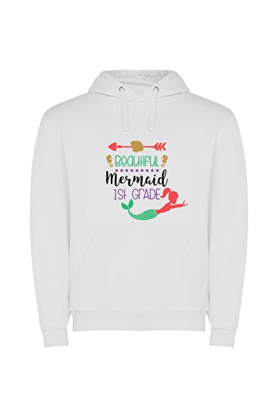 iLovePrints Enchanting Mermaid Magic Φούτερ με κουκούλα σε χρώμα Λευκό