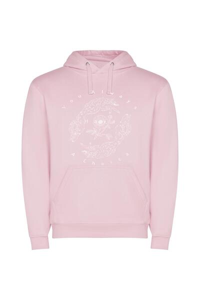 iLovePrints Monochrome Floral Embrace Φούτερ με κουκούλα σε χρώμα Ροζ