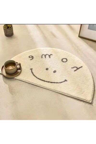 GENERAL Welcome Door Mat Half Round Area Rug Cute Sun Printing Door Mat Outdo...