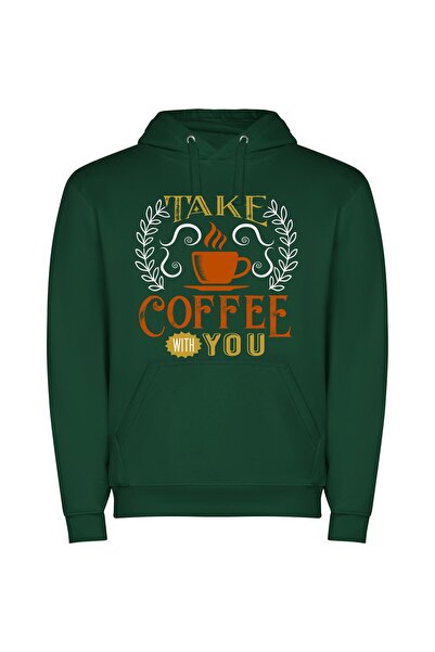 iLovePrints Java Bliss Cup Collection Φούτερ με κουκούλα σε χρώμα Πράσινο