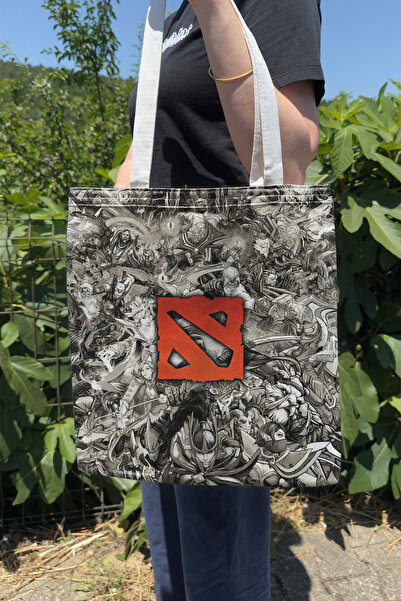 ZipZap Dota 2 V5 Geantă din pânză cu imprimare pe două fețe Joc pe computer J...