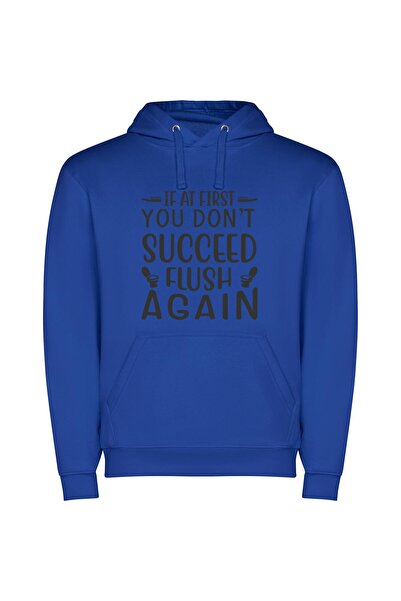 iLovePrints Flush for Success Φούτερ με κουκούλα σε χρώμα Μπλε