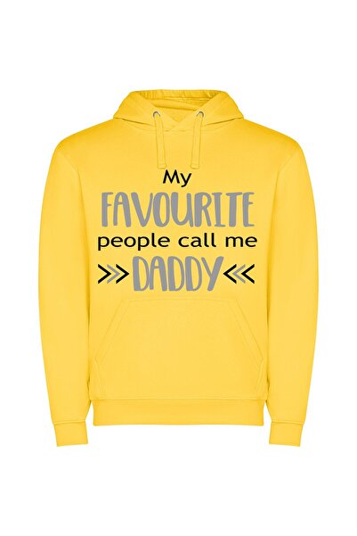 iLovePrints Daddy's Classy Favorite People Φούτερ με κουκούλα σε χρώμα Κίτρινο