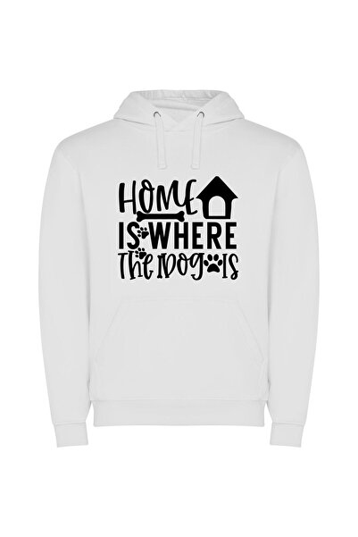 iLovePrints Pawsome Place of Happiness Φούτερ με κουκούλα σε χρώμα Λευκό