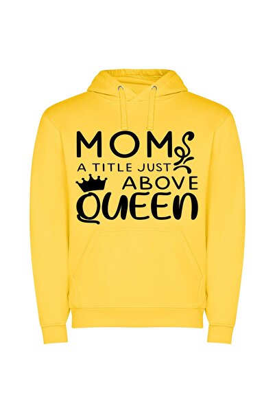 iLovePrints Moms: Royal Unlimited Love Φούτερ με κουκούλα σε χρώμα Κίτρινο