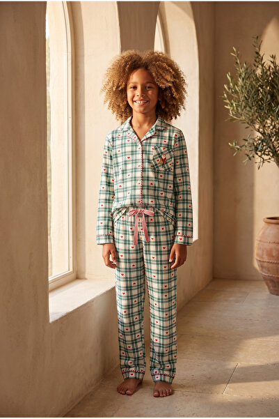 Katia&Bony Girl's Dear Santa Pajama Set Green