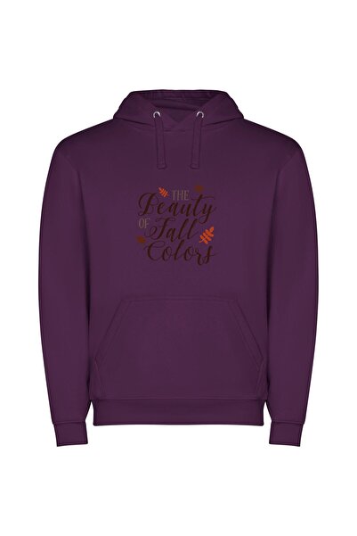 iLovePrints Colorful Fall Splendor Φούτερ με κουκούλα σε χρώμα Μωβ