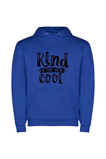 iLovePrints Kind is the New Cool Φούτερ με κουκούλα σε χρώμα Μπλε