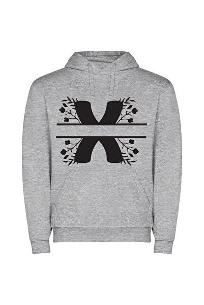 iLovePrints Monochrome Boot Graphic Φούτερ με κουκούλα σε χρώμα Γκρι