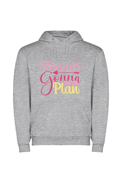 iLovePrints Colorful Planning Odyssey Φούτερ με κουκούλα σε χρώμα Γκρι