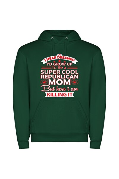 iLovePrints Super Cool Grown-Up Φούτερ με κουκούλα σε χρώμα Πράσινο