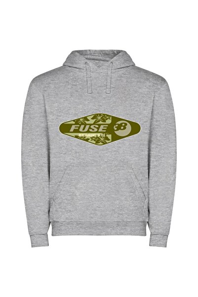 iLovePrints Style-Fuse Sticker Collection Φούτερ με κουκούλα σε χρώμα Γκρι