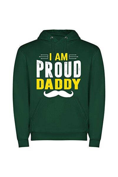 iLovePrints Daddy Energy Style Φούτερ με κουκούλα σε χρώμα Πράσινο