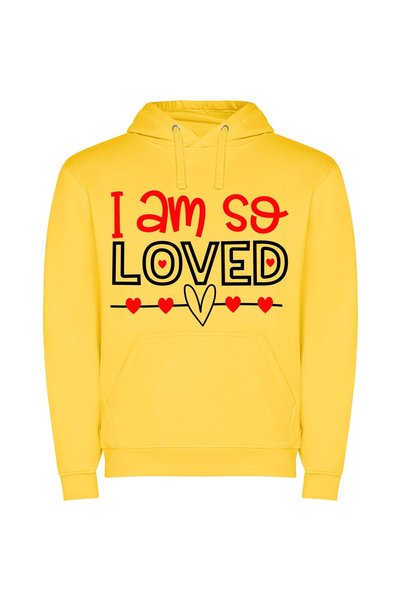 iLovePrints Loved Hearts SVG Masterpiece Φούτερ με κουκούλα σε χρώμα Κίτρινο