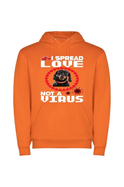 iLovePrints Dashing Dachshund Delight Φούτερ με κουκούλα σε χρώμα Πορτοκαλί