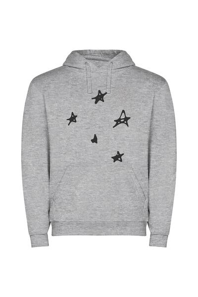 iLovePrints Stellar Noir Background Φούτερ με κουκούλα σε χρώμα Γκρι