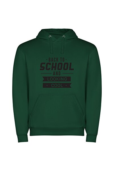 iLovePrints Chic Back-to-School Style Φούτερ με κουκούλα σε χρώμα Πράσινο