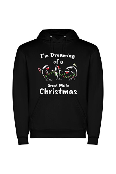 iLovePrints White Christmas Coloring Delights Φούτερ με κουκούλα σε χρώμα Μαύρο