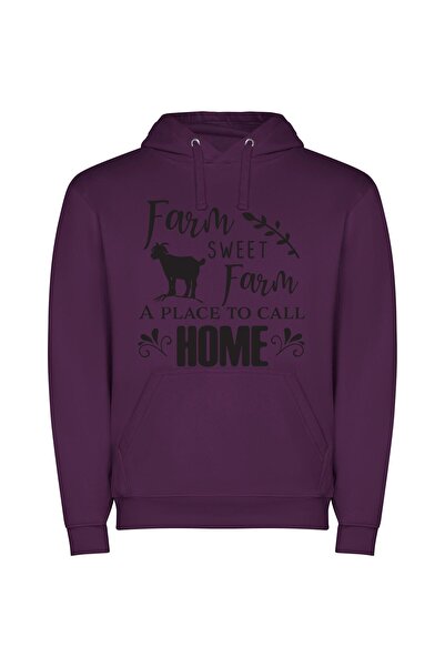iLovePrints Sweeter Farming Homestead Φούτερ με κουκούλα σε χρώμα Μωβ