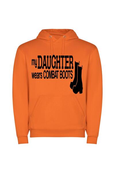 iLovePrints Daughter's Fearless Combat Style Φούτερ με κουκούλα σε χρώμα Πορτ...