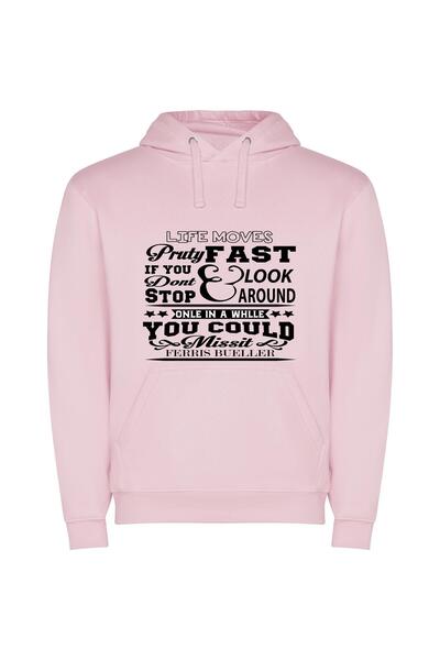 iLovePrints Graphic Monochrome Street Jive Φούτερ με κουκούλα σε χρώμα Ροζ