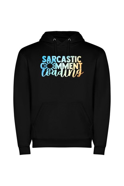 iLovePrints Sassy Serenity: Sarcastic Smiles Φούτερ με κουκούλα σε χρώμα Μαύρο