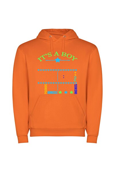 iLovePrints Starry Baby Boy Bliss Φούτερ με κουκούλα σε χρώμα Πορτοκαλί