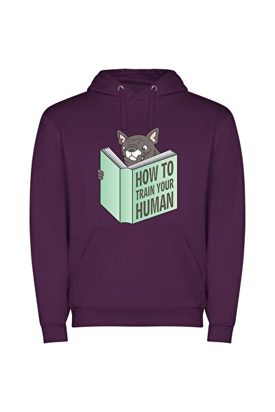 iLovePrints Pawsome Human Training Techniques Φούτερ με κουκούλα σε χρώμα Μωβ