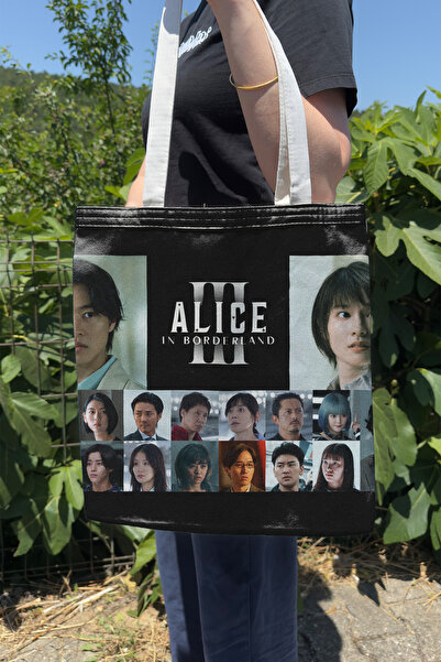 ZipZap حقيبة قماشية مطبوعة على الوجهين من Alice in Borderland V1 للصيف والشتا...
