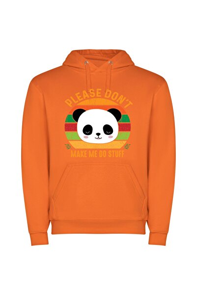 iLovePrints Panda Pleas of Cute Φούτερ με κουκούλα σε χρώμα Πορτοκαλί