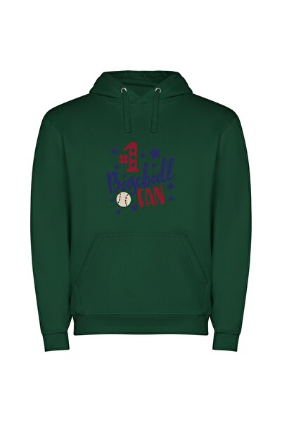 iLovePrints Ultimate Baseball Superfan Φούτερ με κουκούλα σε χρώμα Πράσινο