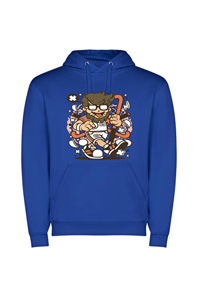 iLovePrints Artistic Sports Man Φούτερ με κουκούλα σε χρώμα Μπλε