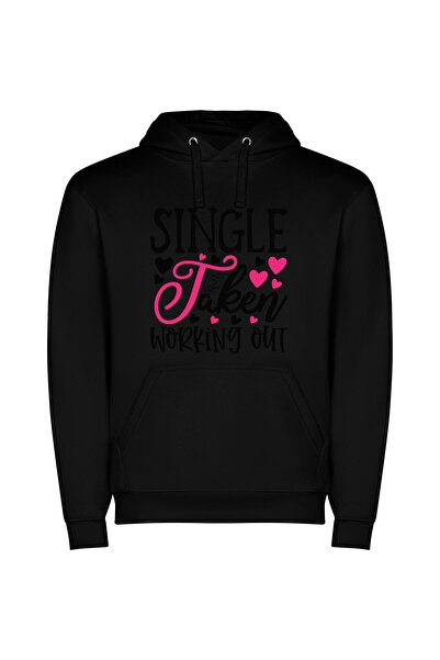 iLovePrints Single Fitness Line Formation Φούτερ με κουκούλα σε χρώμα Μαύρο