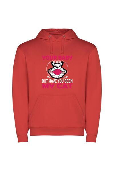 iLovePrints Purrfect Pet Connections Φούτερ με κουκούλα σε χρώμα Κόκκινο