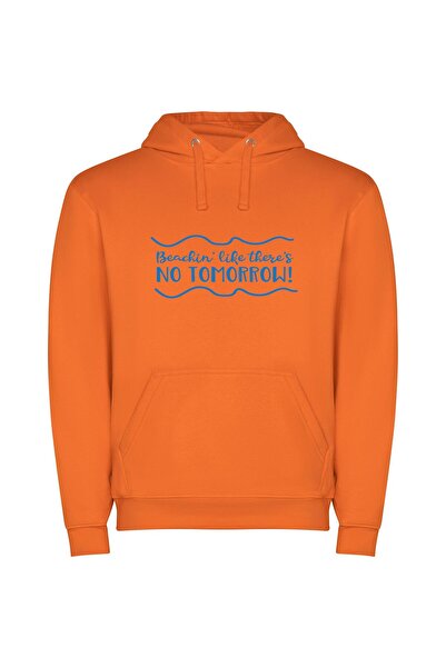iLovePrints Beachin' Tomorrow: No Regrets Φούτερ με κουκούλα σε χρώμα Πορτοκαλί